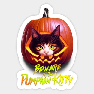 Beware Of The Pumpkin Kitty Sticker